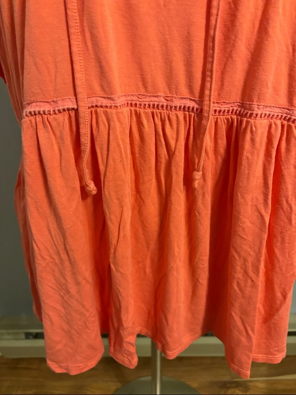 Lane Bryant Coral V-Neck Peplum Tie-Front Tunic - Picture 3 of 7